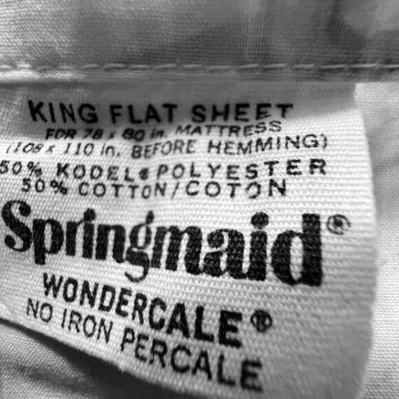 Vintage Springmaid Wondercale King Size Flat Sheet Daisy Floral Pattern No Iron - Picture 3 of 8